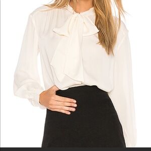 NWT Joie Esti Button Up Silk Blouse with tie neck, Medium, $268 Retail